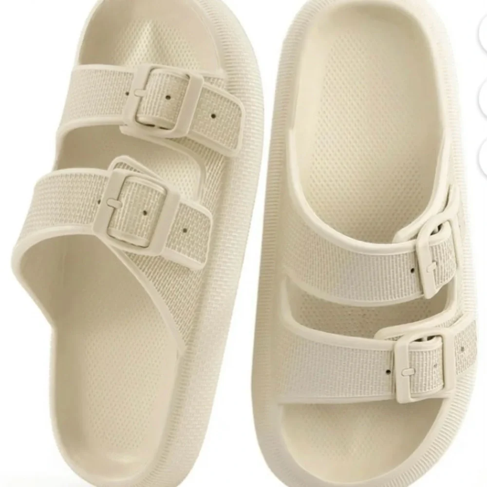 Cloud Slides for Women EVA Sandals Thick Sole Adjustable Buckles Slippers - Picture 7 of 7